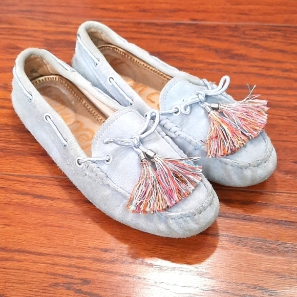 Sam Edelman Suede Fantine Tasseled Moccasin Flats - Picture 1 of 7